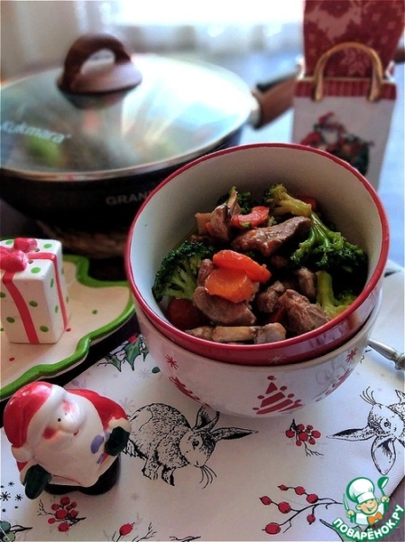 Баранина, тушёная с грибами и овощами Баранина, тушёная с грибами и овощами