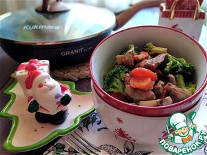 Баранина, тушёная с грибами и овощами Баранина, тушёная с грибами и овощами