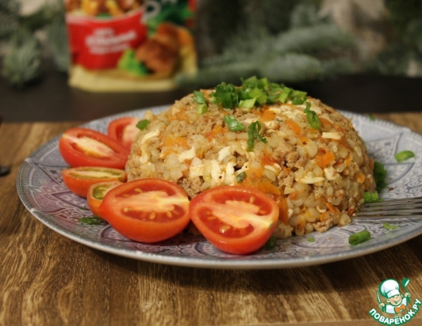 Булгур с мясом и адыгейским сыром Булгур с мясом и адыгейским сыром