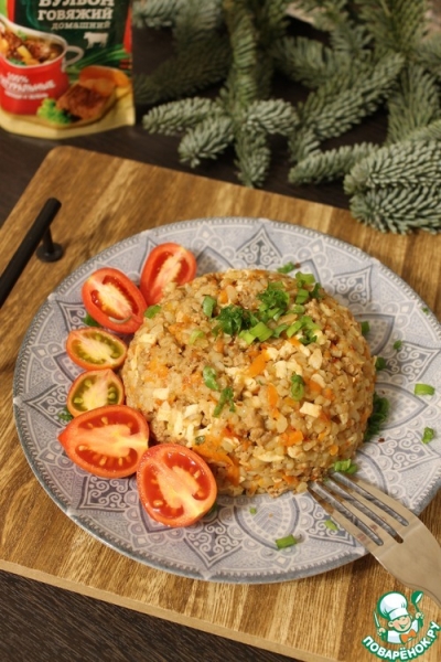 Булгур с мясом и адыгейским сыром Булгур с мясом и адыгейским сыром