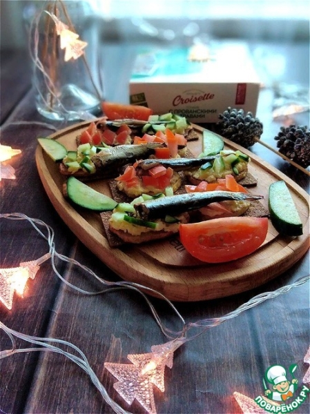 Бутерброды со шпротами и жареной картошкой