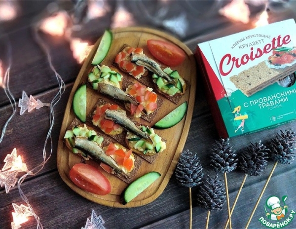 Бутерброды со шпротами и жареной картошкой