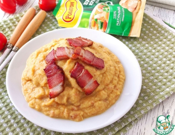 Чечевично-гороховая каша с копченой грудинкой Чечевично-гороховая каша с копченой грудинкой