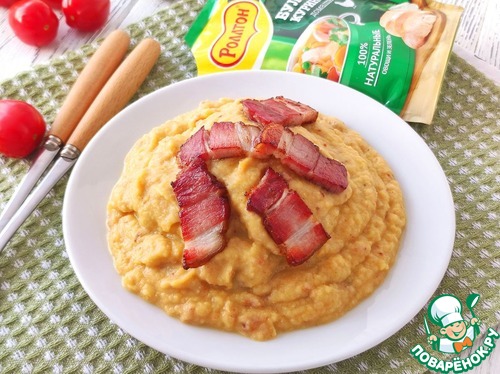 Чечевично-гороховая каша с копченой грудинкой Чечевично-гороховая каша с копченой грудинкой