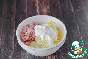 Еврейский салат с ветчиной