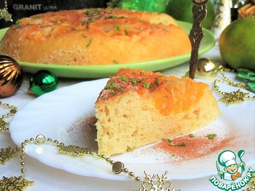 Пирог с зелеными мандаринами на сковороде Пирог с зелеными мандаринами на сковороде