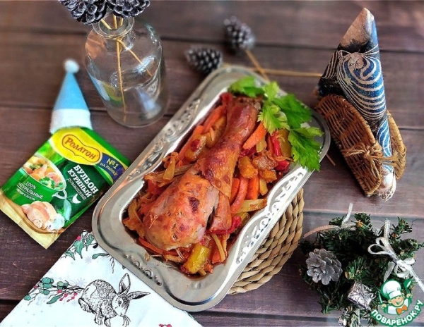 Голень индейки, запечённая в рукаве Голень индейки, запечённая в рукаве