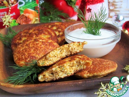 Икорные оладьи с паприкой и укропом