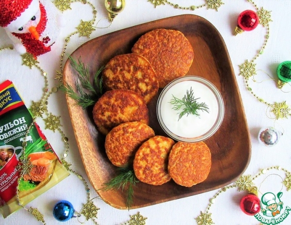 Икорные оладьи с паприкой и укропом