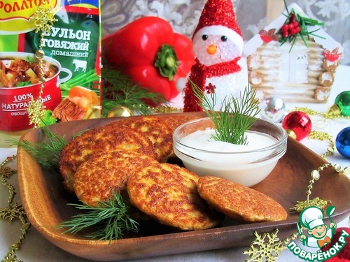 Икорные оладьи с паприкой и укропом