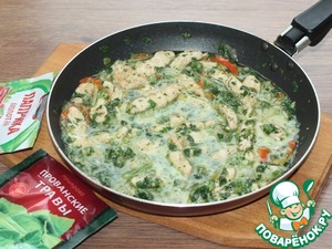 Индейка со сладким перцем и шпинатом Индейка со сладким перцем и шпинатом