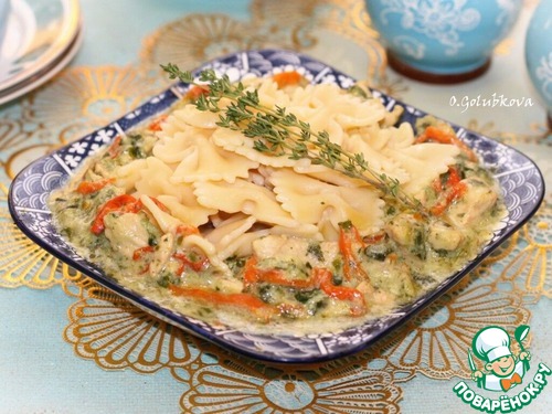 Индейка со сладким перцем и шпинатом Индейка со сладким перцем и шпинатом