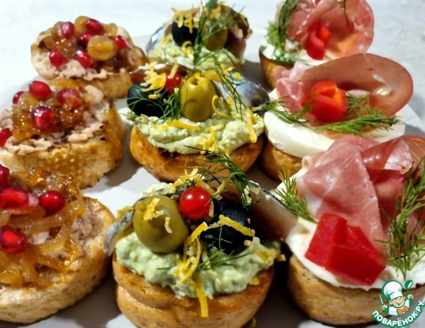 Канапе на праздничный стол Канапе на праздничный стол