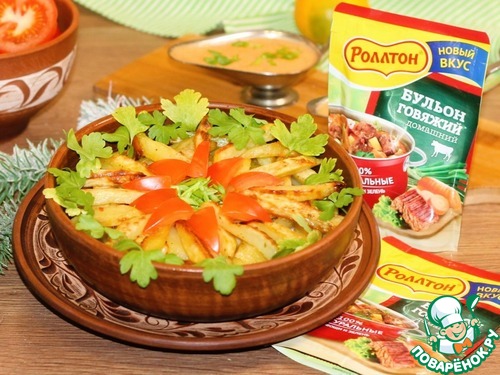 Картофель по-деревенски с томатным соусом Картофель по-деревенски с томатным соусом