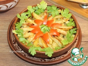 Картофель по-деревенски с томатным соусом Картофель по-деревенски с томатным соусом