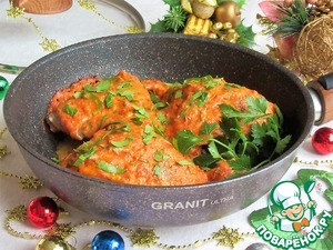 Куриные бедра под пикантной сырной шапочкой Куриные бедра под пикантной сырной шапочкой