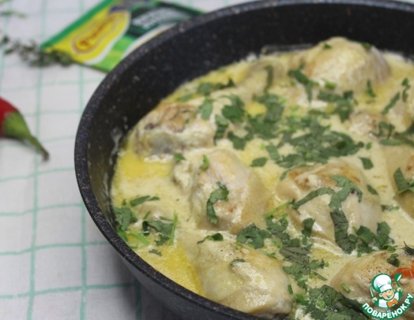 Куриные голени в сливочно-пикантном соусе