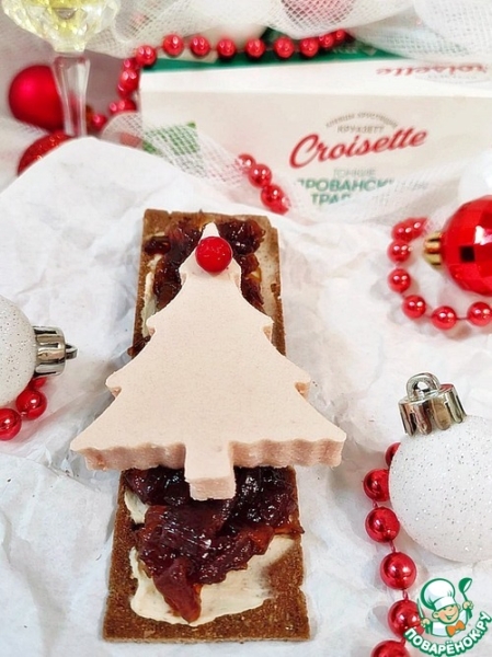 Мармеладный лук с муссом из форели