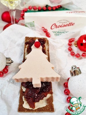 Мармеладный лук с муссом из форели