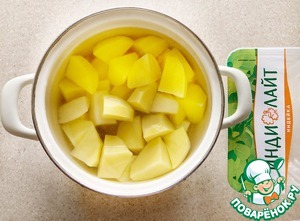 Медальоны из индейки под картофельными башенками Медальоны из индейки под картофельными башенками