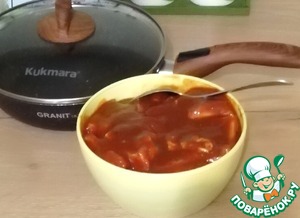 Мясо в яблочном соусе