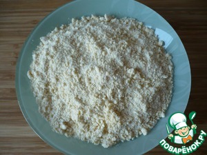 Насыпной вишневый торт на сковороде