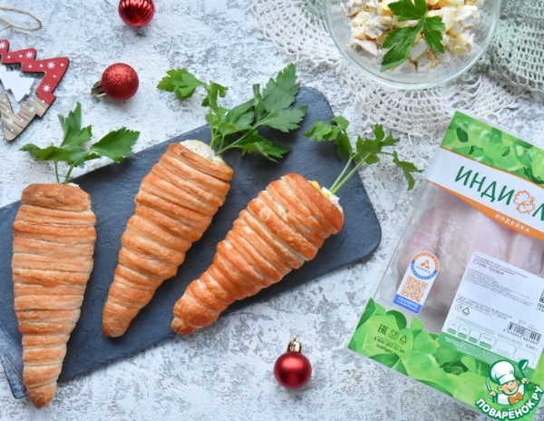 Новогодние морковки с салатом