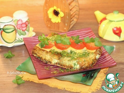 Омлет со шпинатом, беконом и картофелем