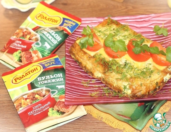 Омлет со шпинатом, беконом и картофелем