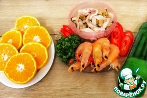 Паста с морепродуктами в цитрусовом соусе