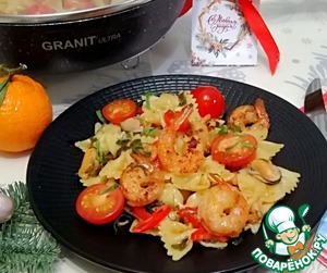 Паста с морепродуктами в цитрусовом соусе