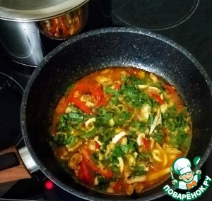 Паста с морепродуктами в цитрусовом соусе