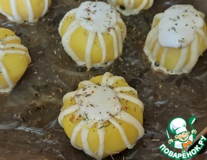 Печеная картошка с сыром чечил Печеная картошка с сыром чечил