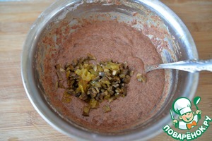 Печёночные оладьи с шампиньонами