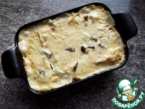 Пельмени, запеченные с маринованными опятами