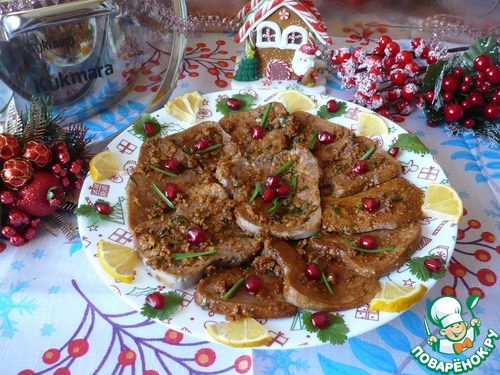 Пикантная закуска из говяжьего языка