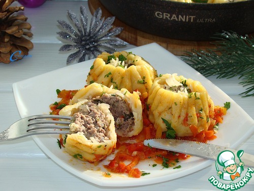 Пикантные тефтельки на овощной подушке