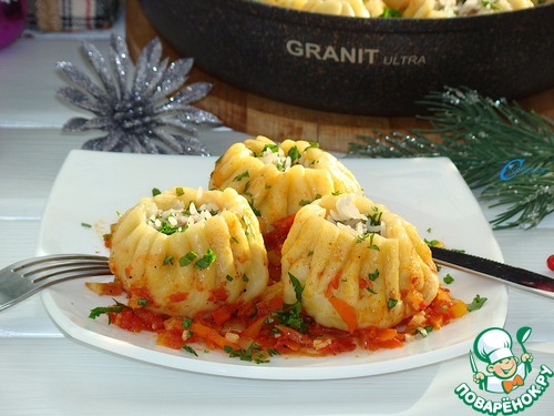 Пикантные тефтельки на овощной подушке