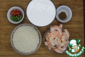 Рис с креветками на кокосовом молоке Рис с креветками на кокосовом молоке