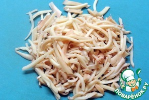 Салат из кальмаров с сыром и чесноком Салат из кальмаров с сыром и чесноком