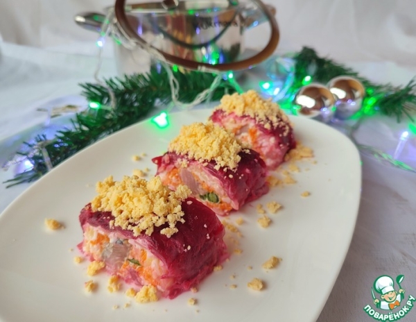 Салат-рулет "Селёдка под шубой" Салат-рулет "Селёдка под шубой"