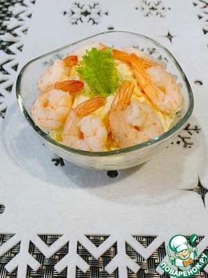 Салат с ананасом и креветками