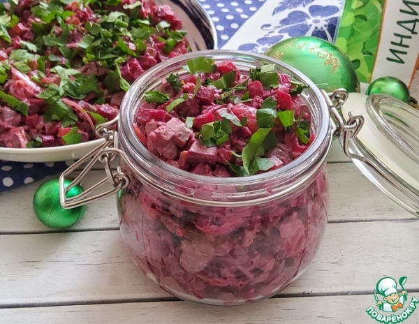 Салат с печенью индейки