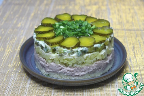 Салат с печенью трески "По-мурмански"