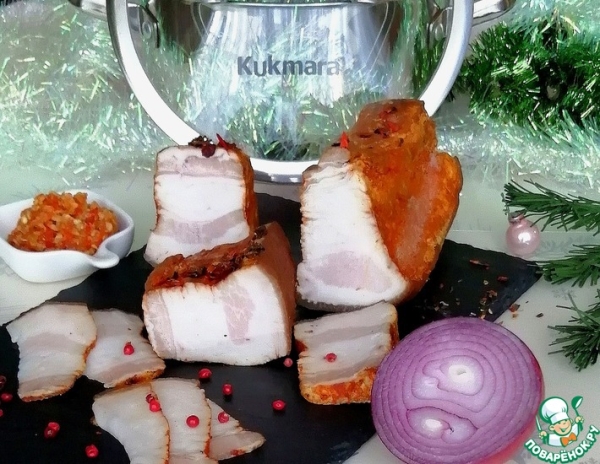 Сало солёное горячим способом