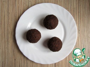 Шоколадные пирожные "Новогодние шары"