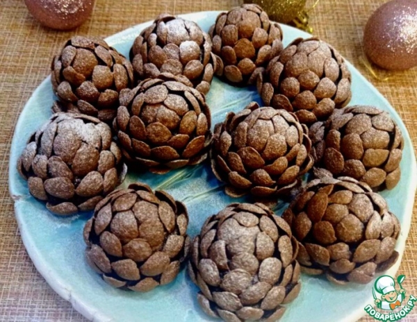 Шоколадный десерт без выпечки "Шишки"