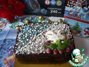 Шоколадный торт "Новогодний" на сковороде Шоколадный торт "Новогодний" на сковороде