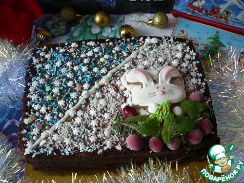 Шоколадный торт "Новогодний" на сковороде Шоколадный торт "Новогодний" на сковороде