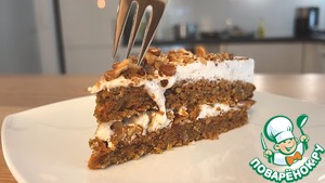 Сочный морковный торт с орехами